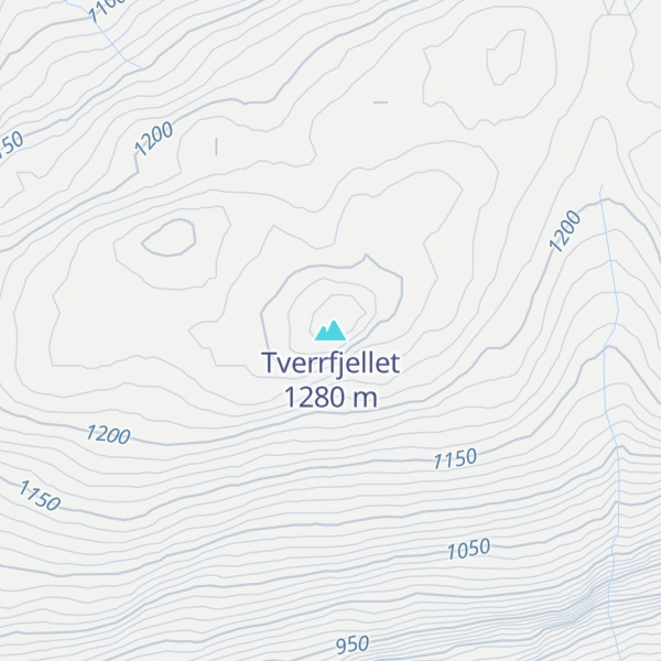 Map of Tverrfjellet