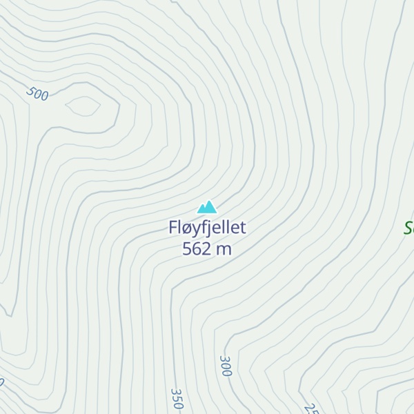 Map of Fløyfjellet