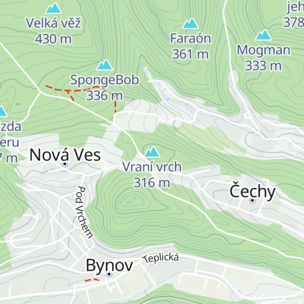 Map of Vraní vrch