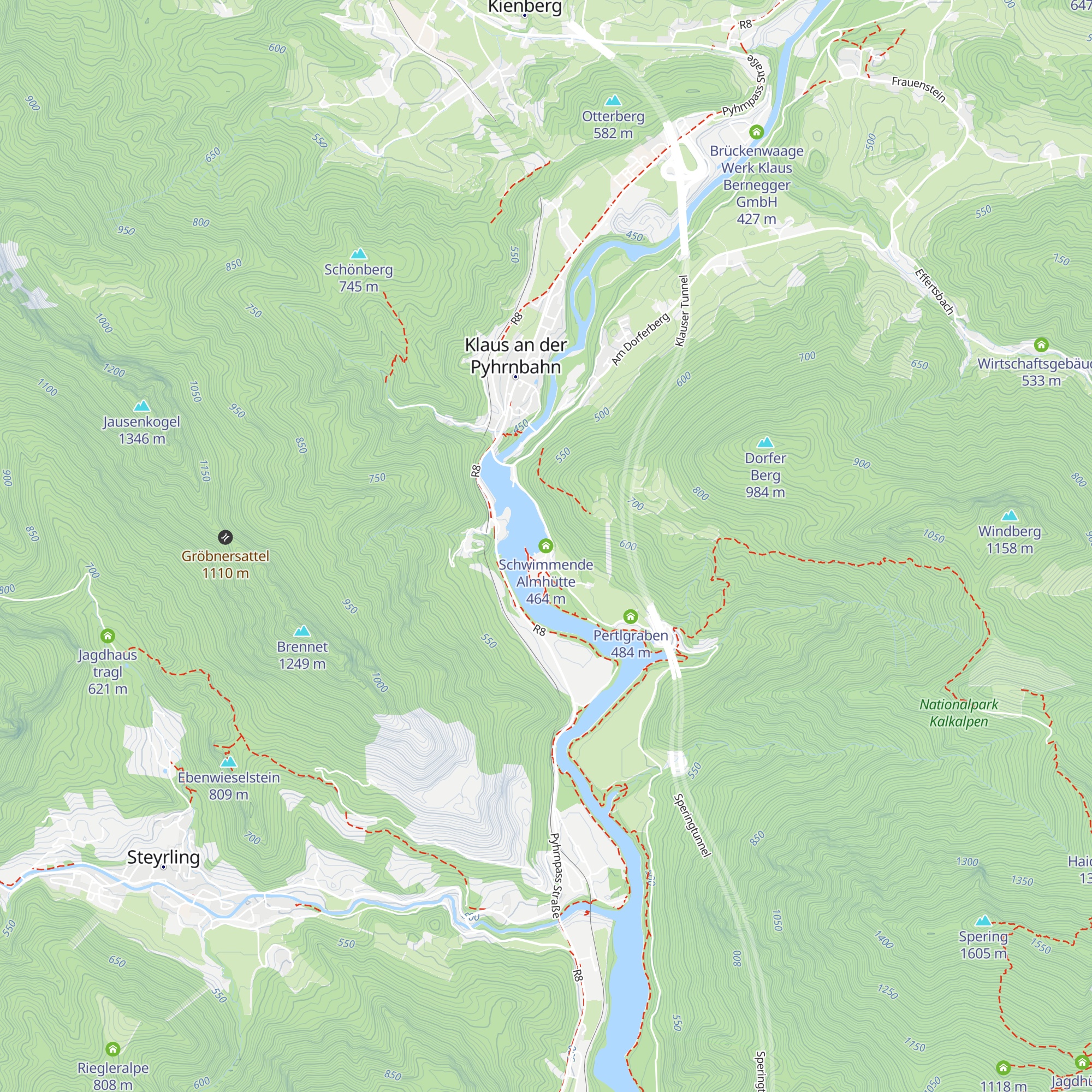 Schwimmende Almhütte map
