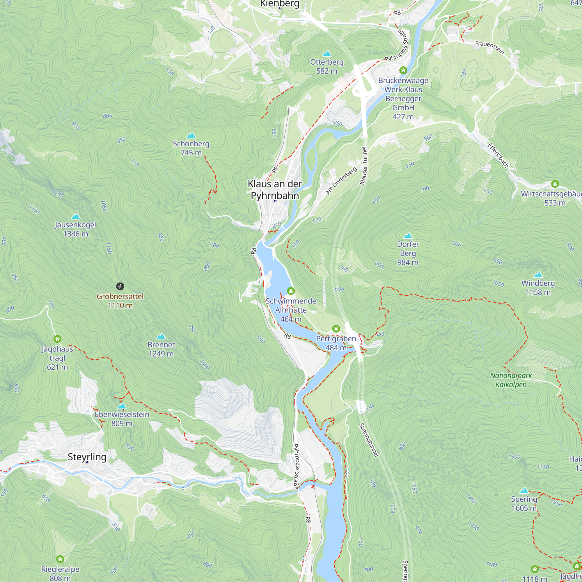 Schwimmende Almhütte map