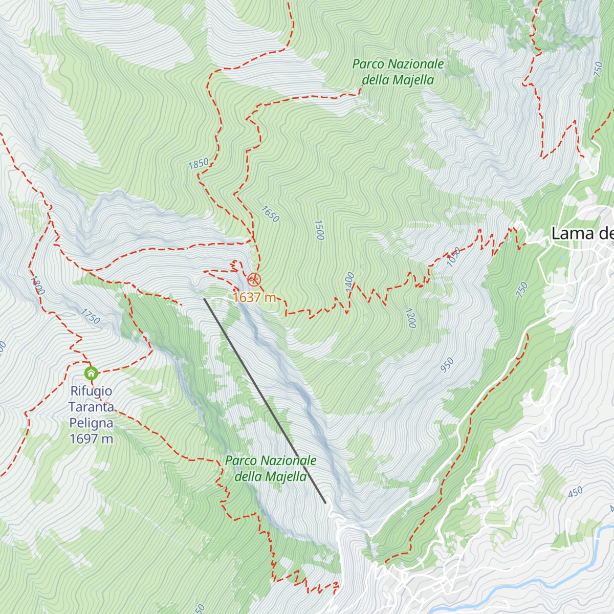 Rifugio Fonte Tari Lama dei Peligni map