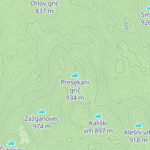 Map of Presekani grič