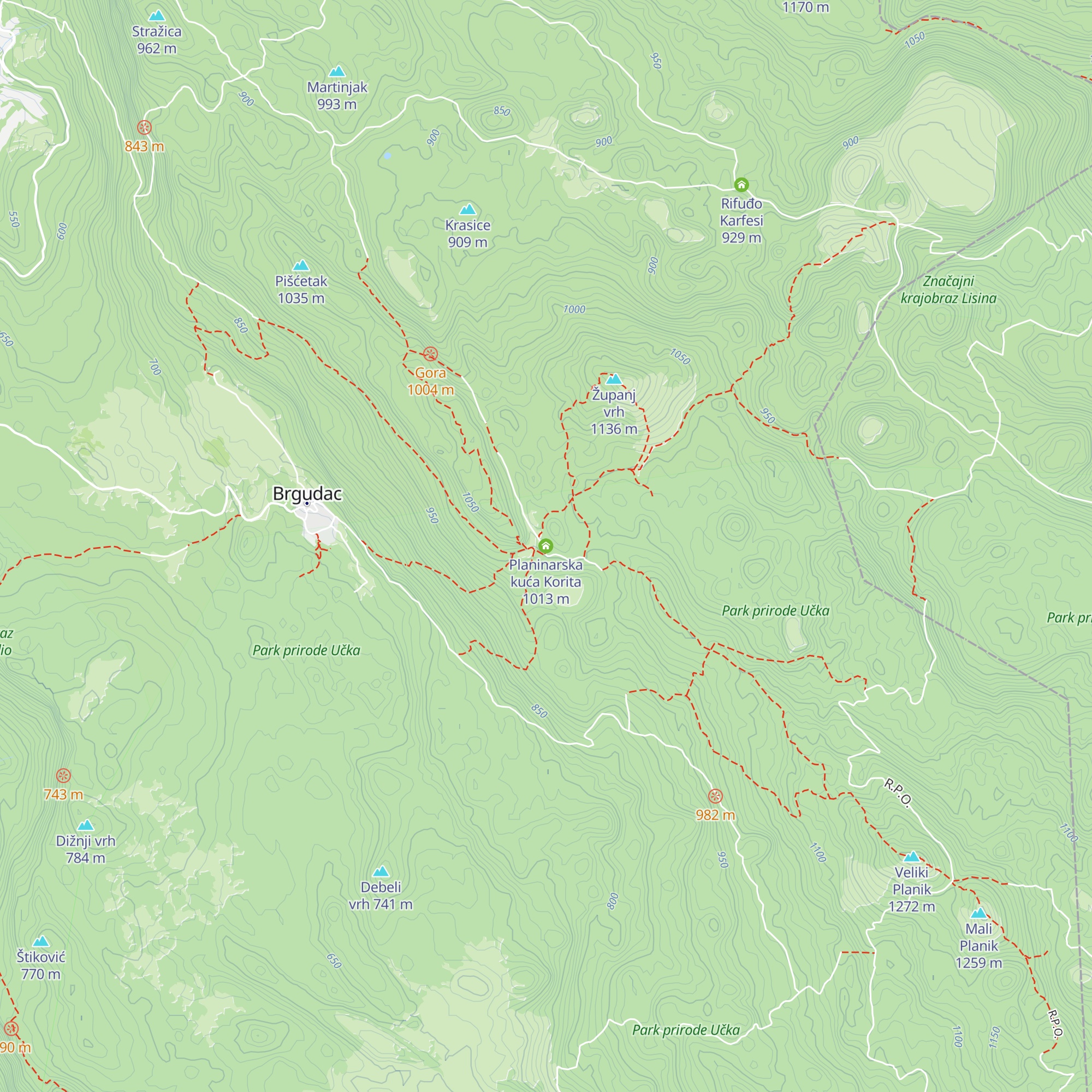 Planinarska kuća Korita map