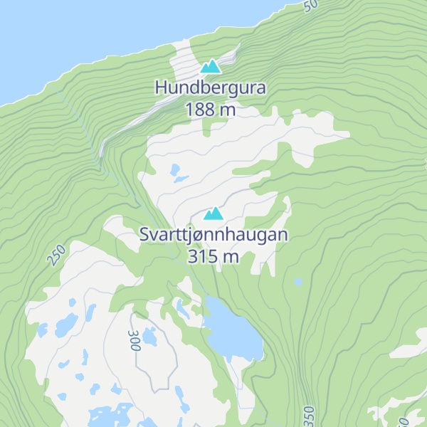 Map of Svarttjønnhaugan