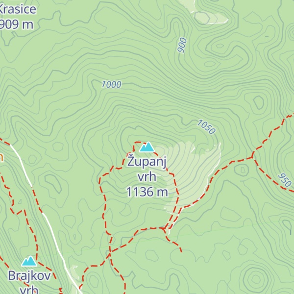 Map of Županj vrh