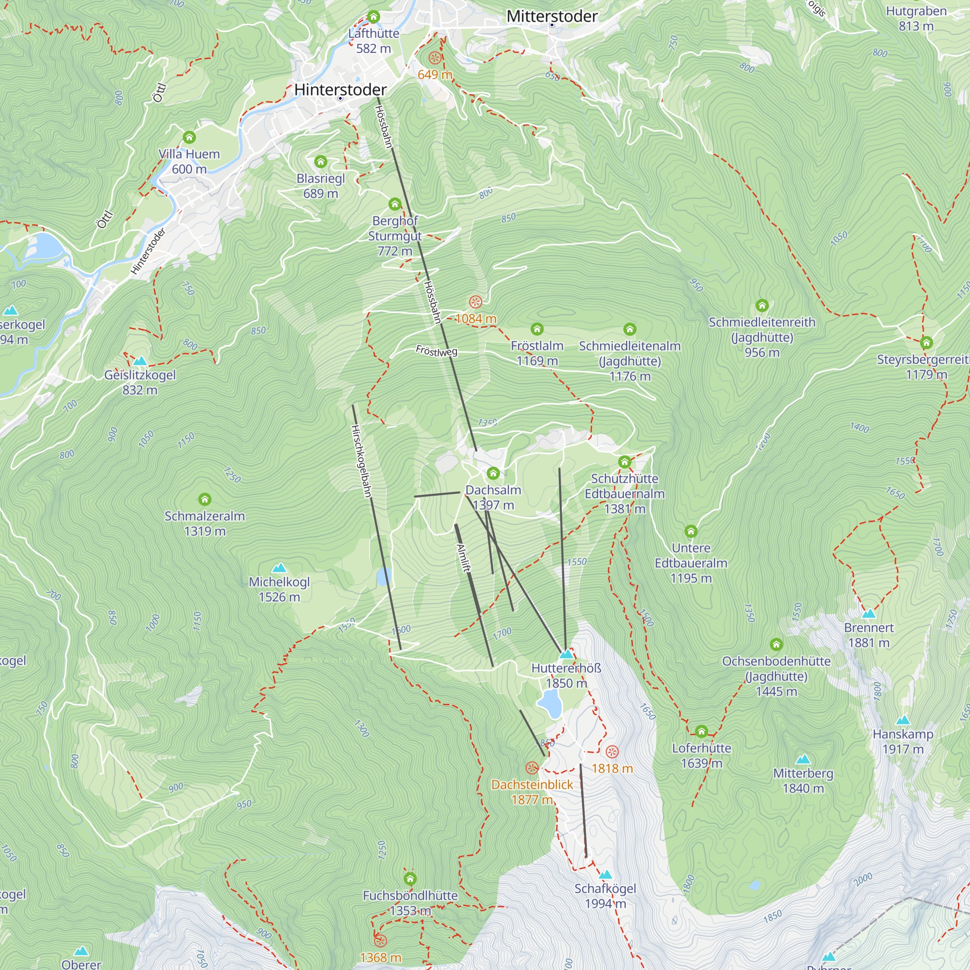 Schutzhütte "zur Lederhosn" map