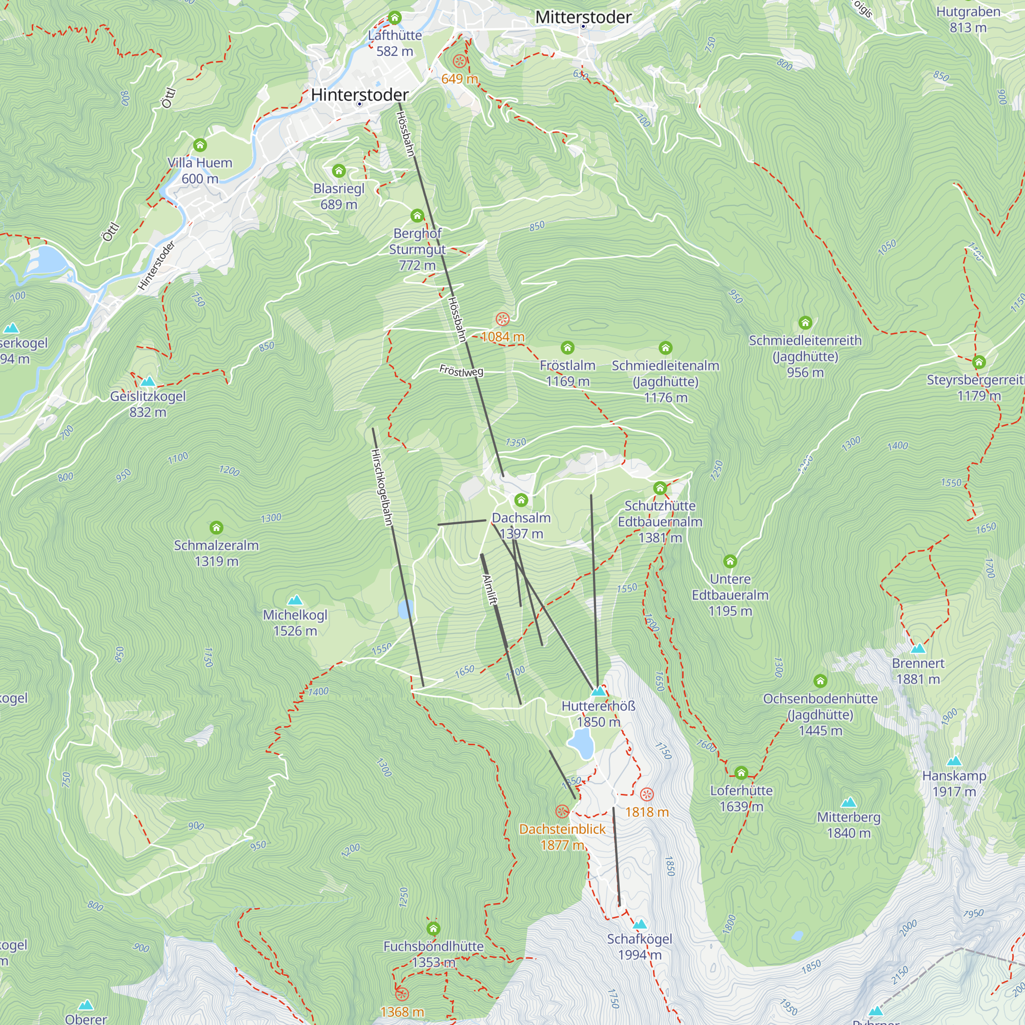 Schutzhütte "zur Lederhosn" map