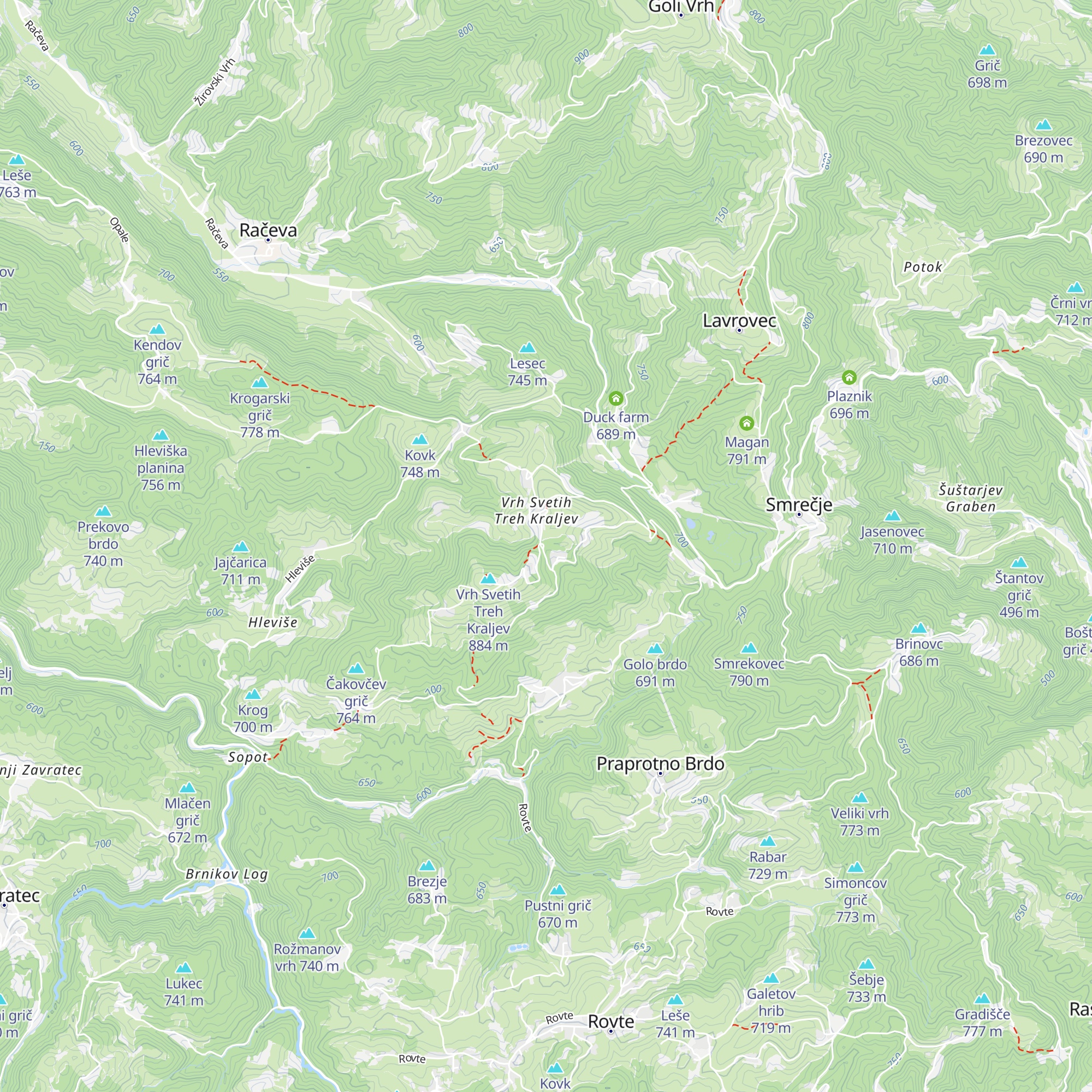 Koča na Vrhu Svetih Treh Kraljev map