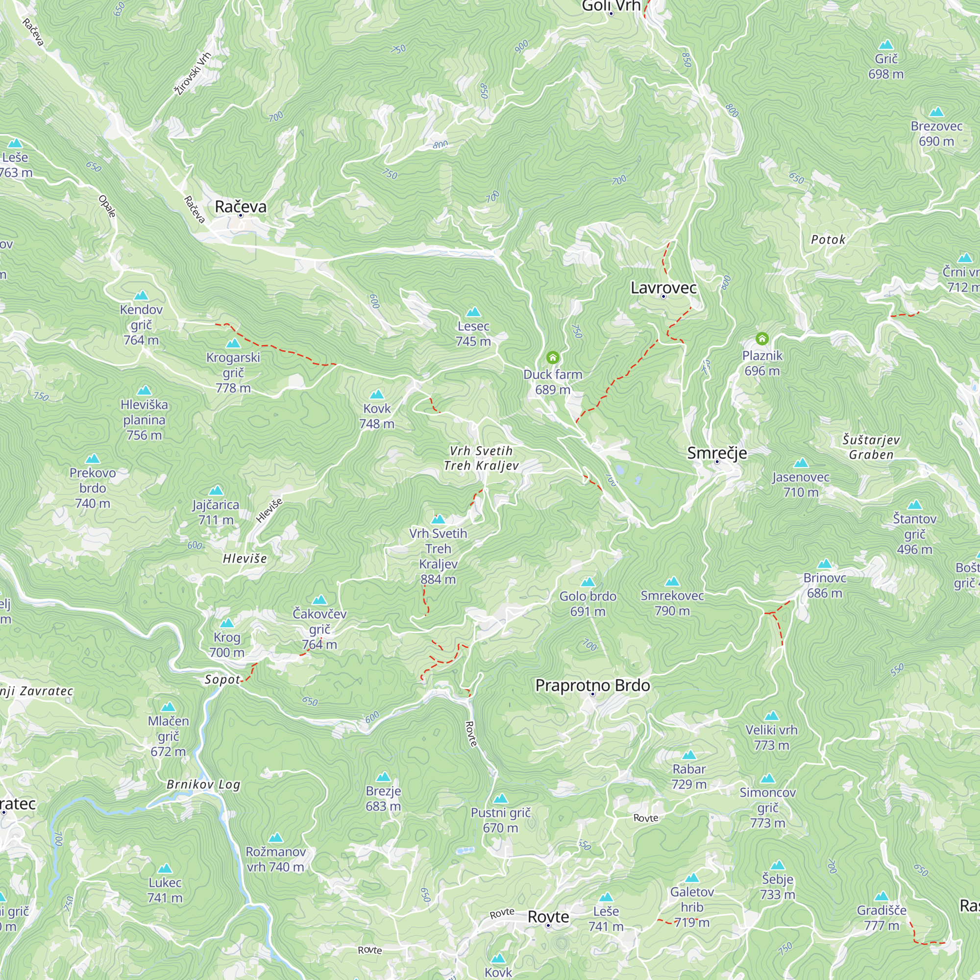Koča na Vrhu Svetih Treh Kraljev map