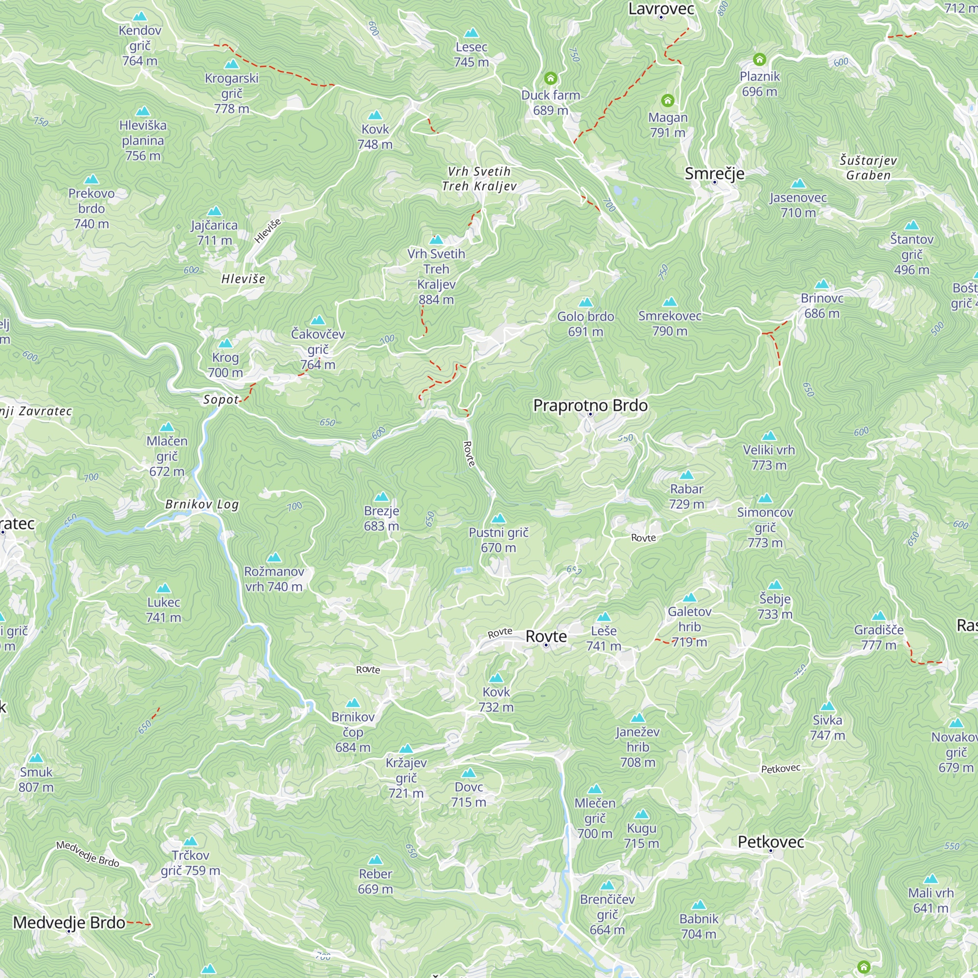 Osreški mlin map