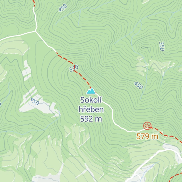 Map of Sokolí hřeben