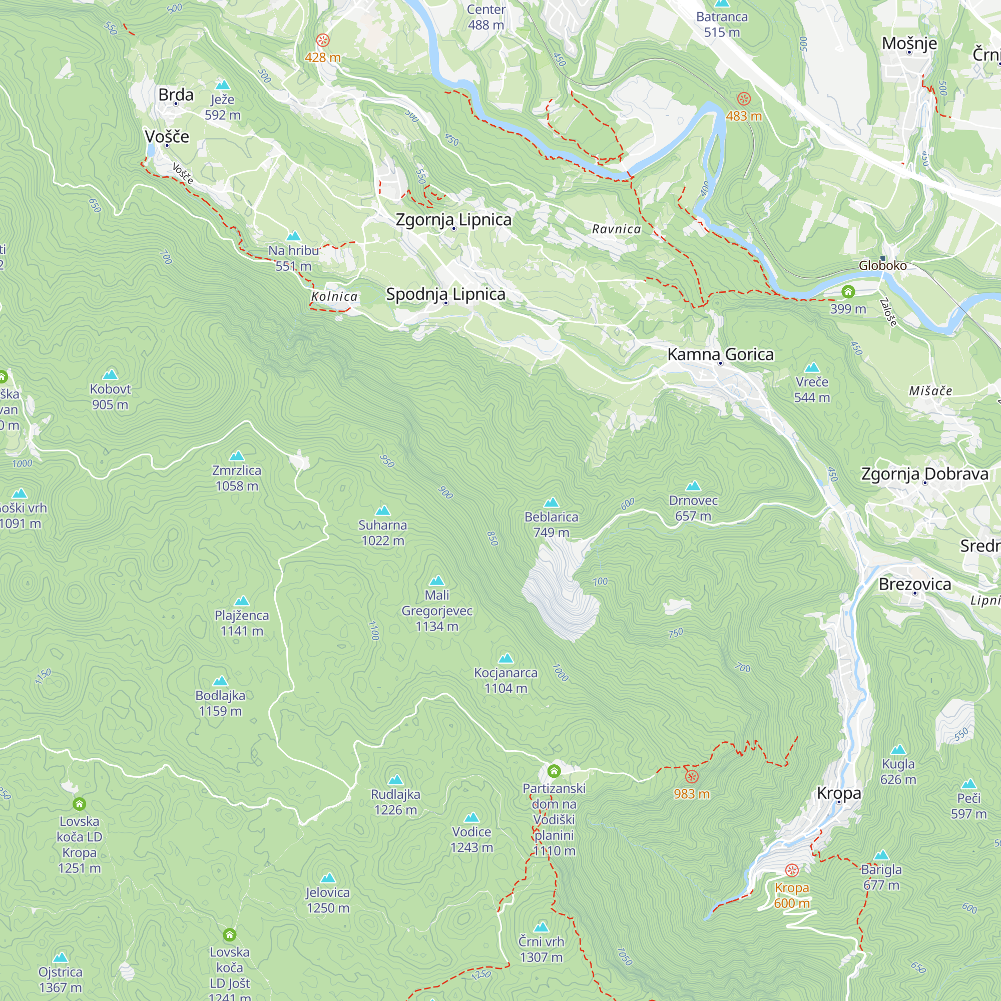 Koča Rogovila map