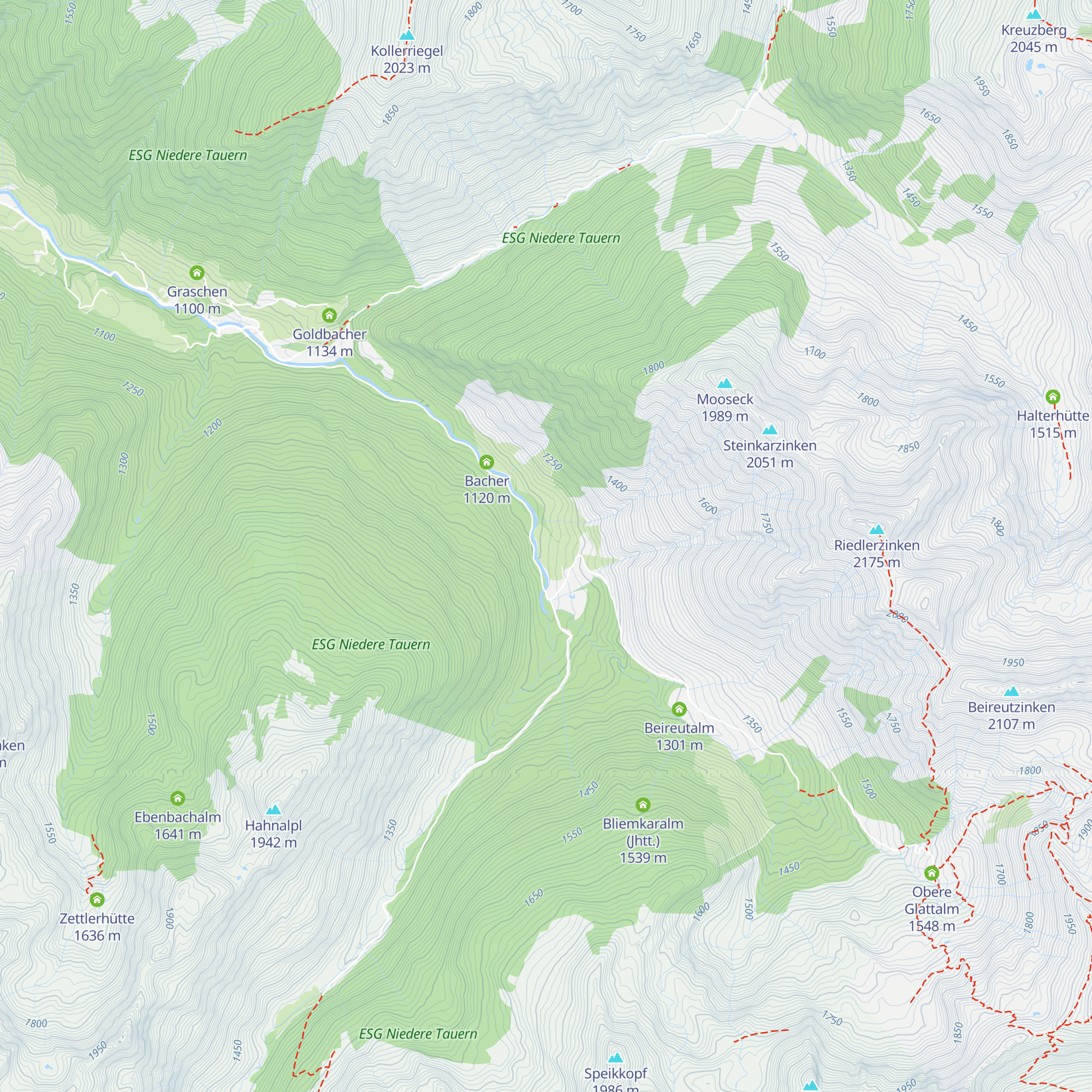 Riedleralm map
