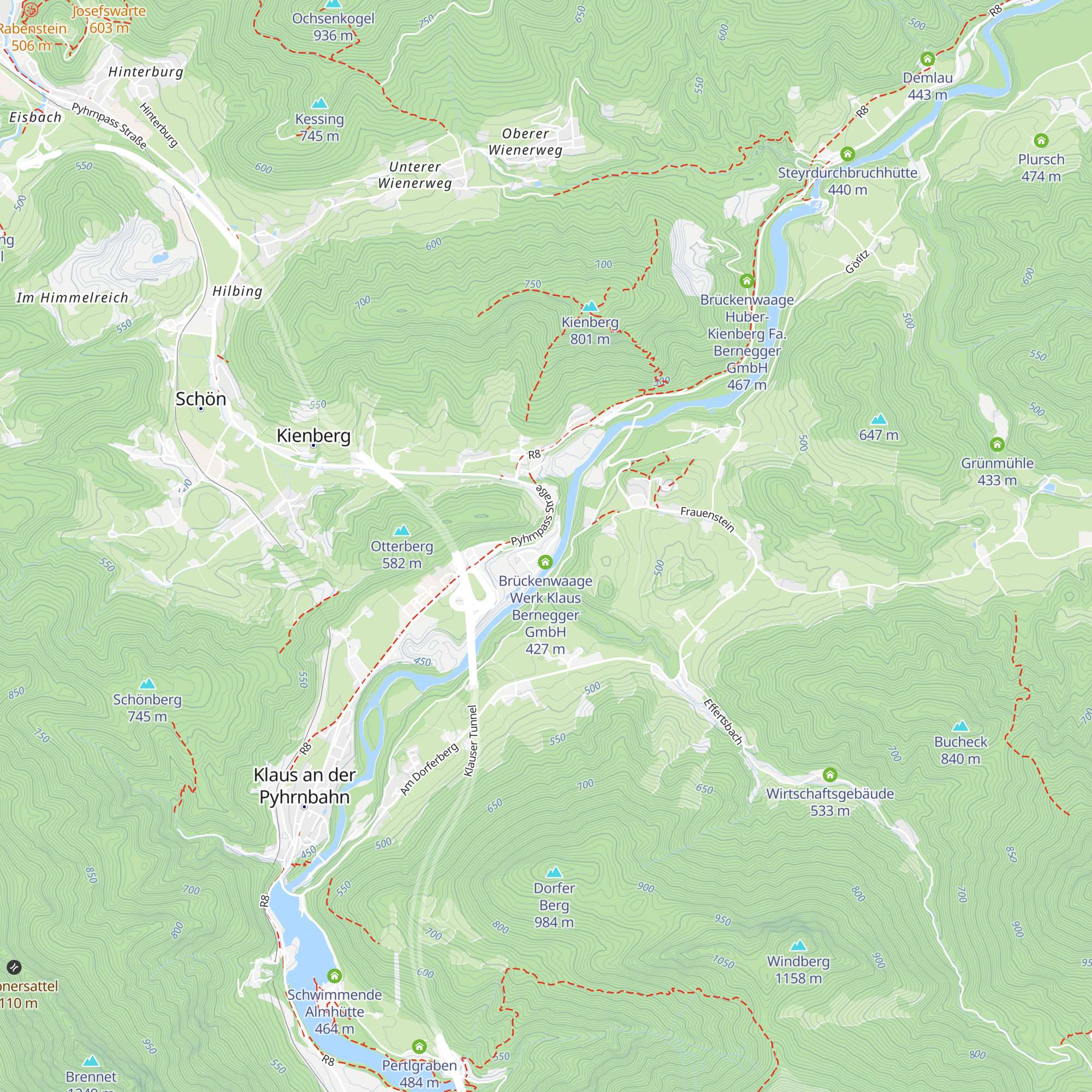 Kieswerk Bernegger map