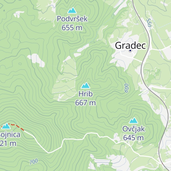 Map of Hrib