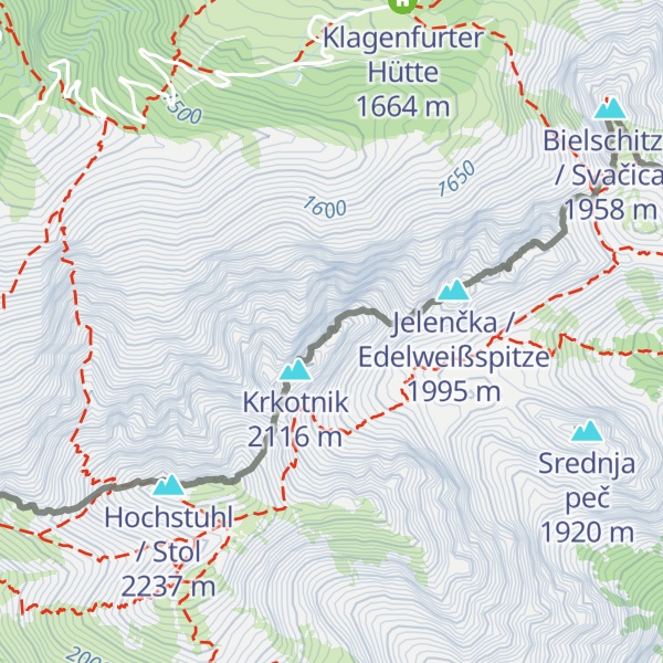 Map of Klagenfurter Spitze / Celovška špica