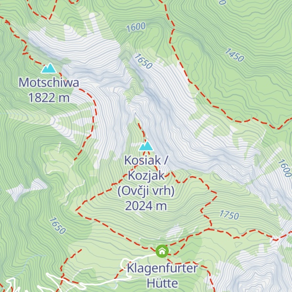 Map of Kosiak / Kozjak (Ovčji vrh)