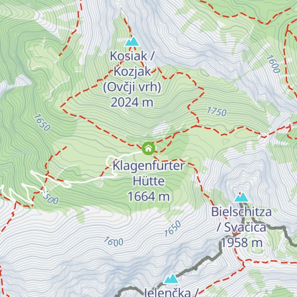 Map of Klagenfurter Hütte