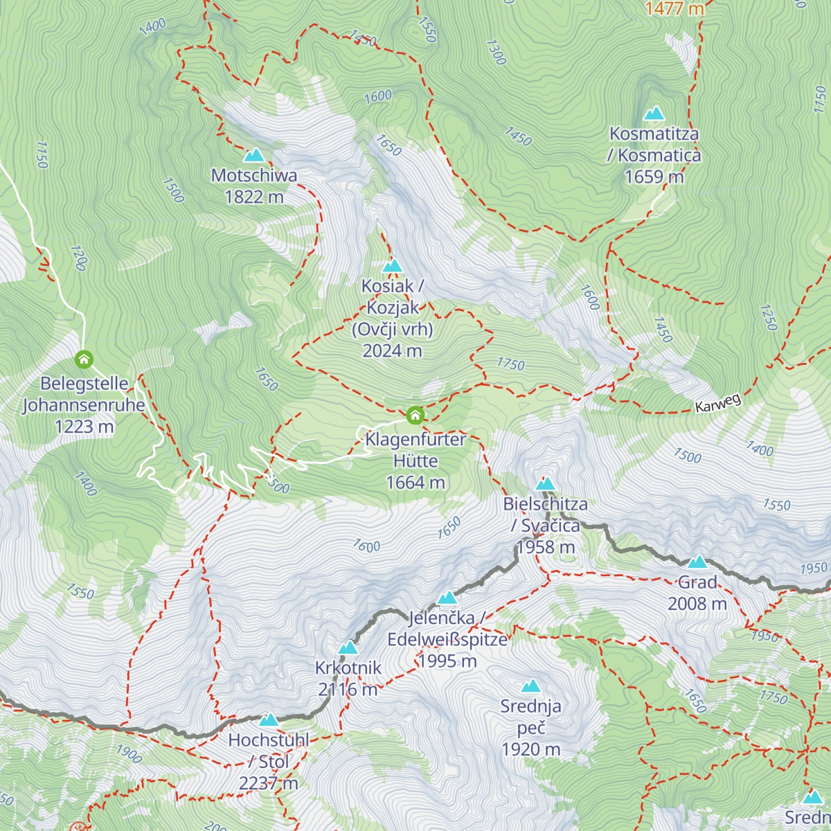 Klagenfurter Hütte map