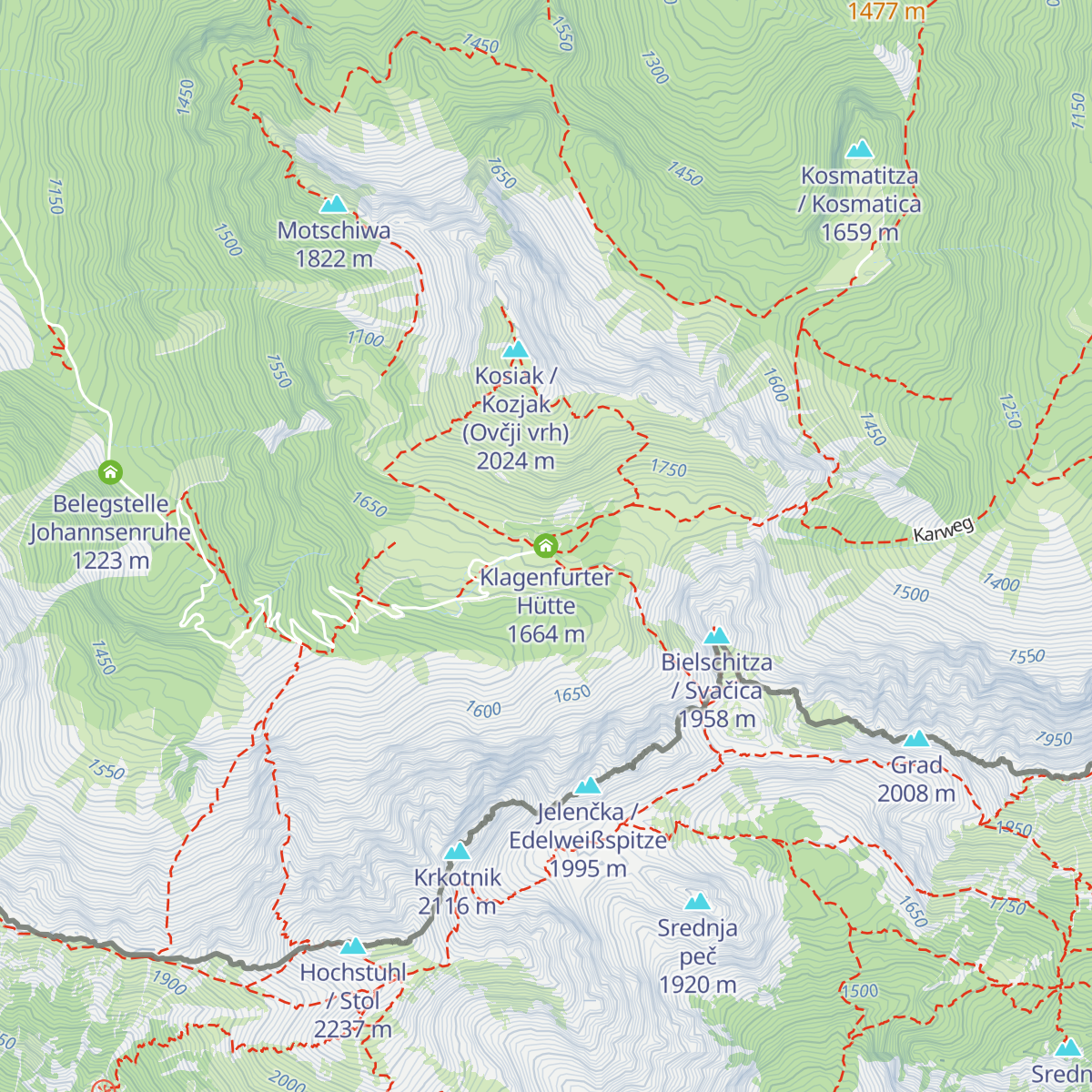 Klagenfurter Hütte map