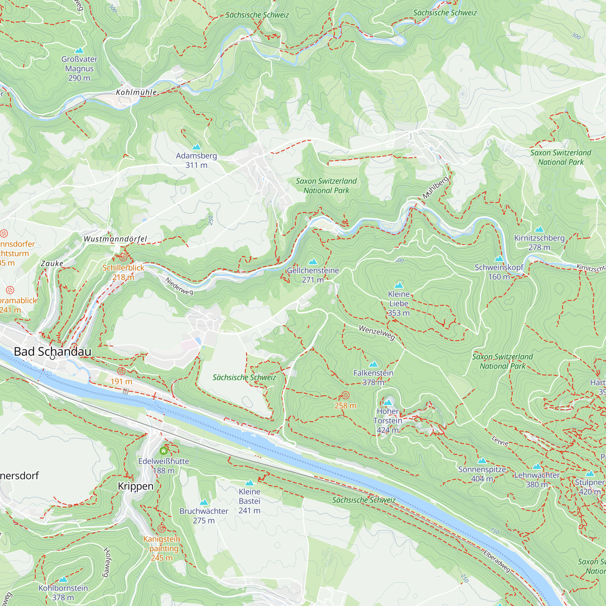 Falkenstein Hütten map