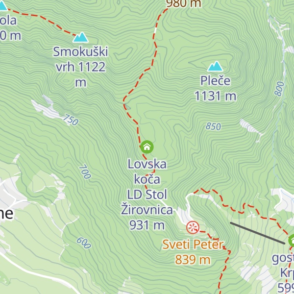 Map of Lovska koča LD Stol Žirovnica