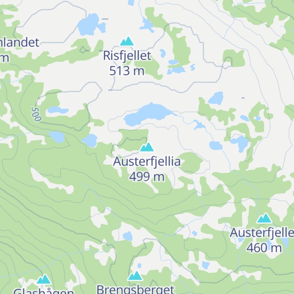 Map of Austerfjellia