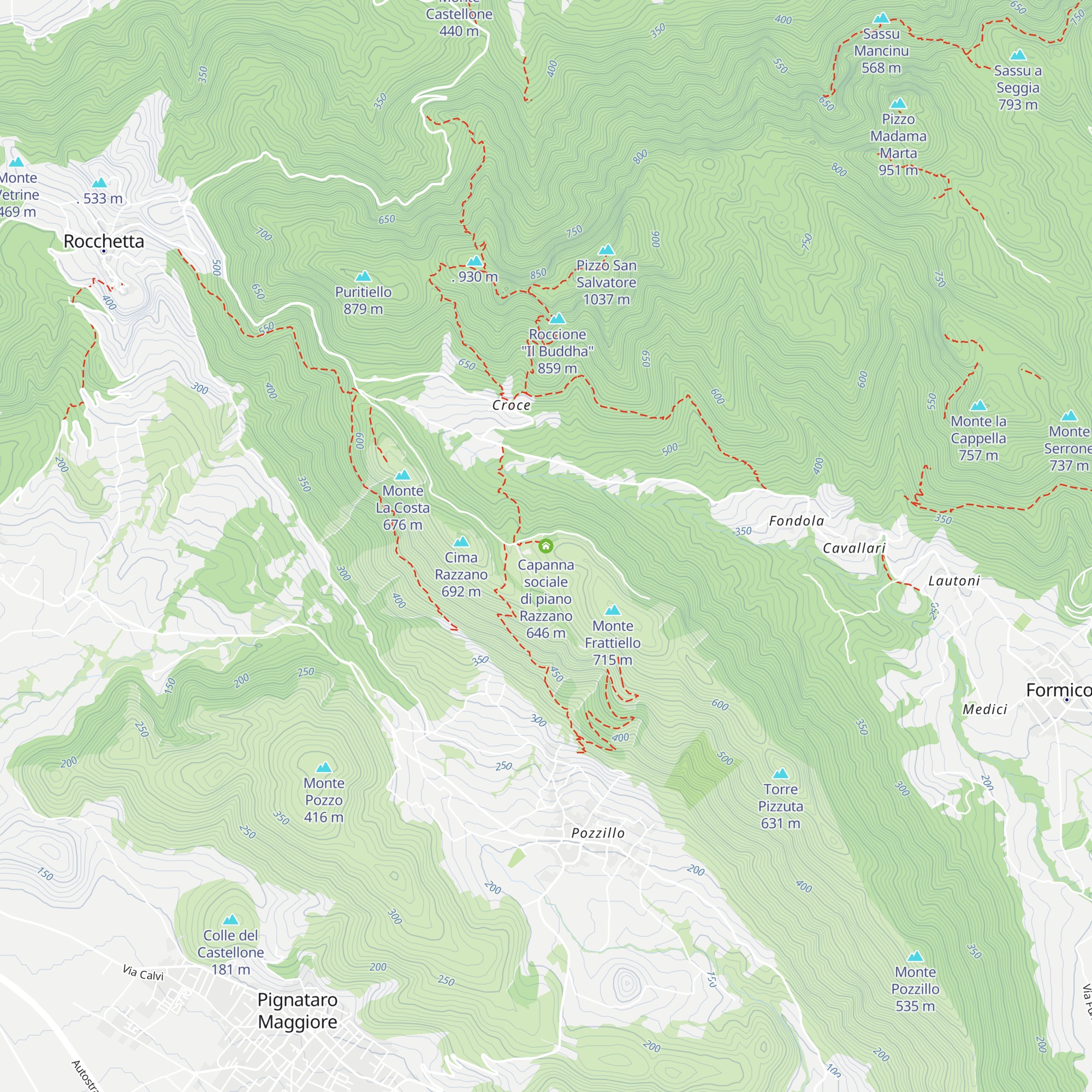 Capanna sociale di piano Razzano map