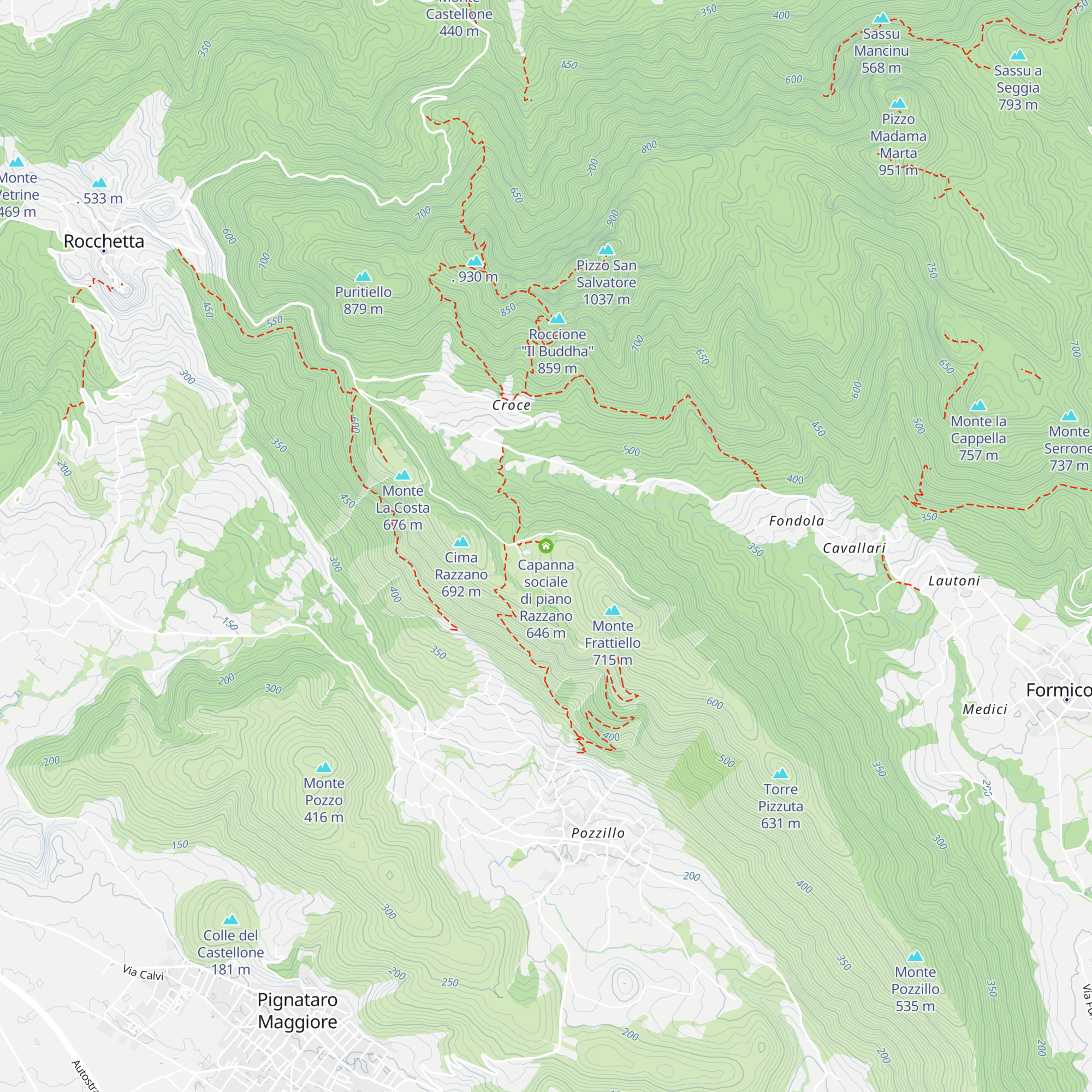 Capanna sociale di piano Razzano map