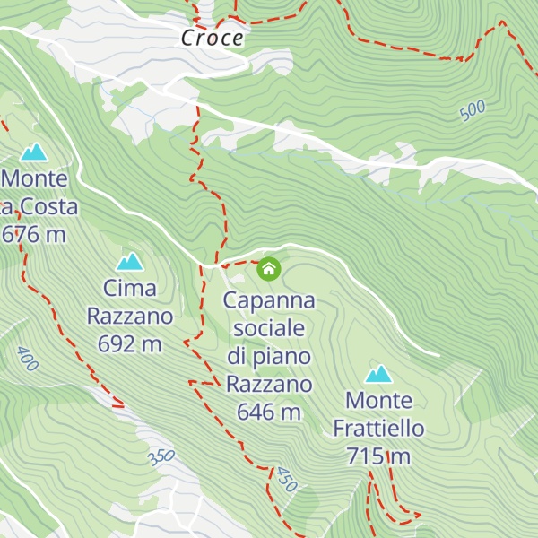 Map of Capanna sociale di piano Razzano
