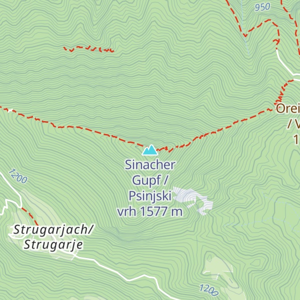 Map of Sinacher Gupf / Psinjski vrh