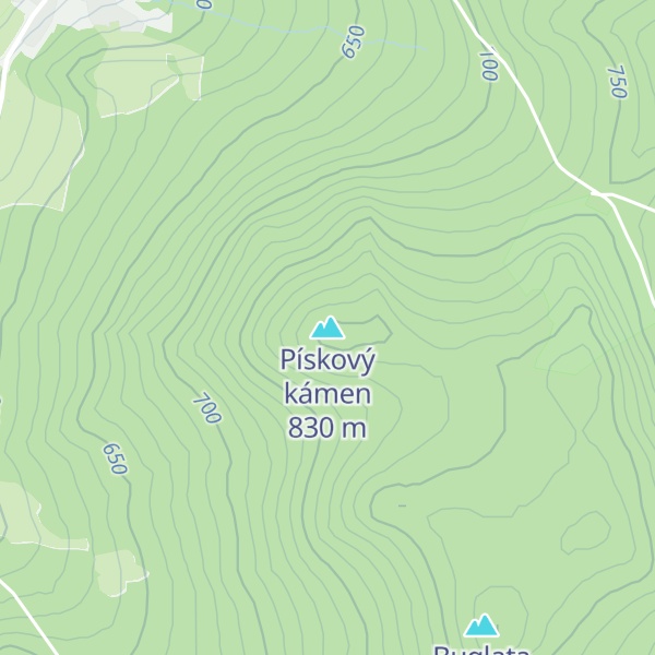 Map of Pískový kámen