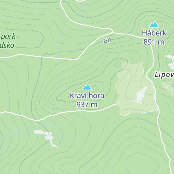 Map of Kraví hora