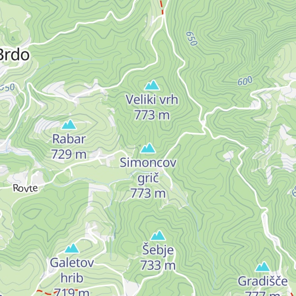 Map of Simoncov grič