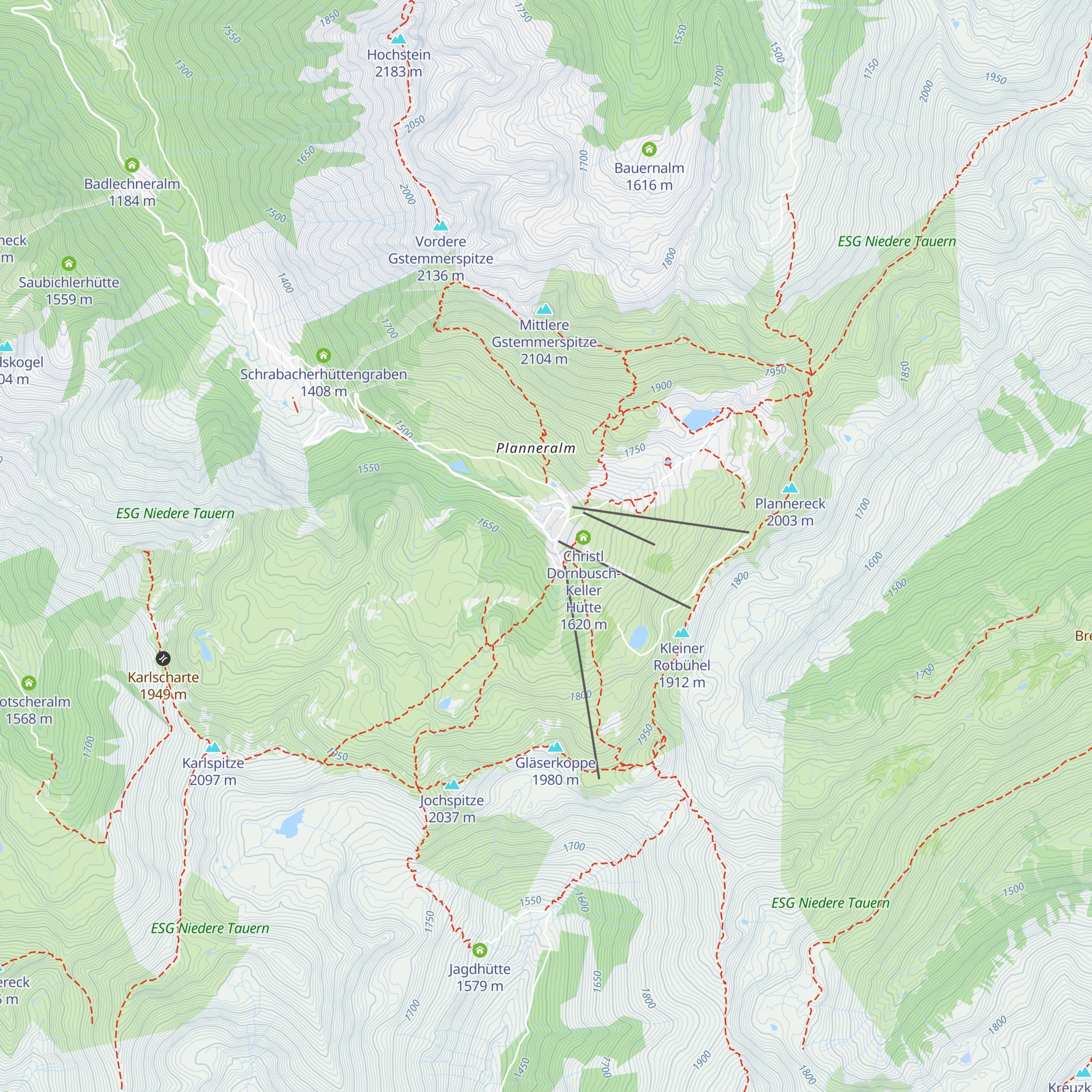 Hildes Plannerstubn Kegelbahn Leitner map