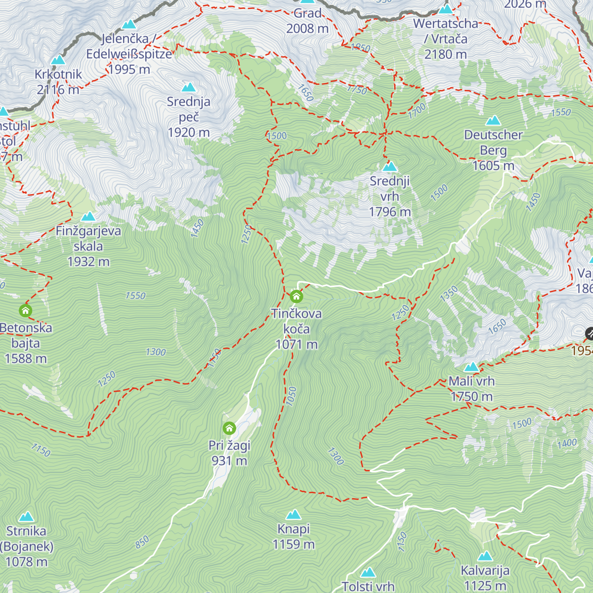 Tinčkova koča map
