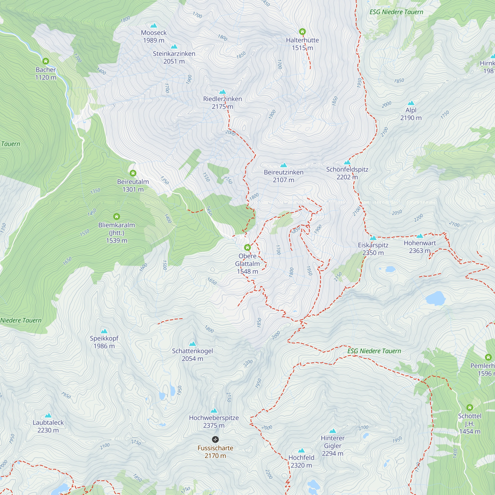 Obere Glattalm map