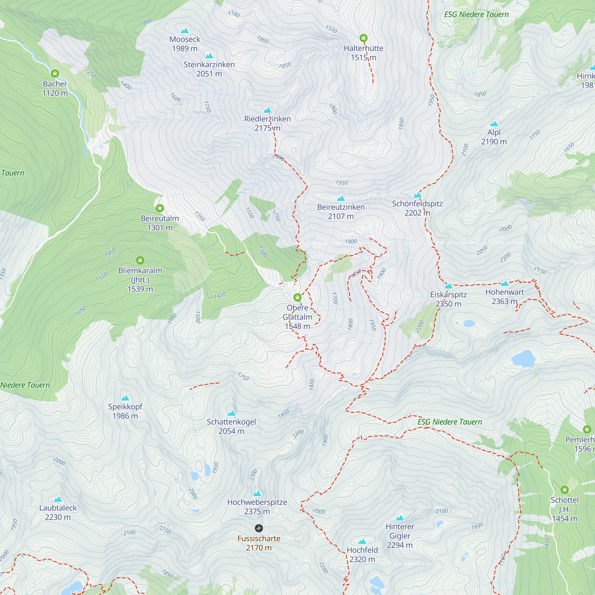 Obere Glattalm map