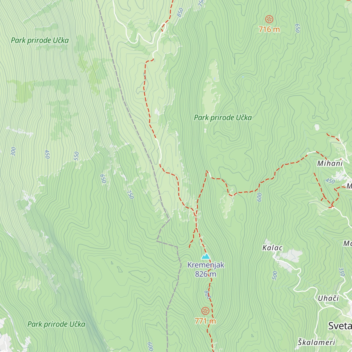Planinarsko sklonište Kremenjak 847m map