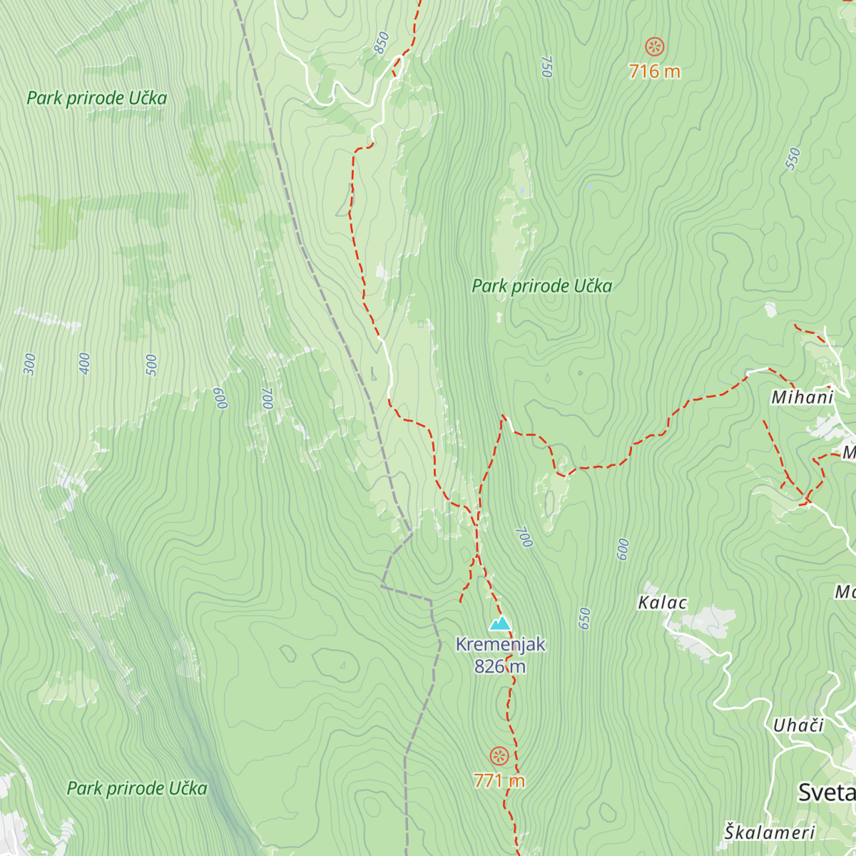 Planinarsko sklonište Kremenjak 847m map
