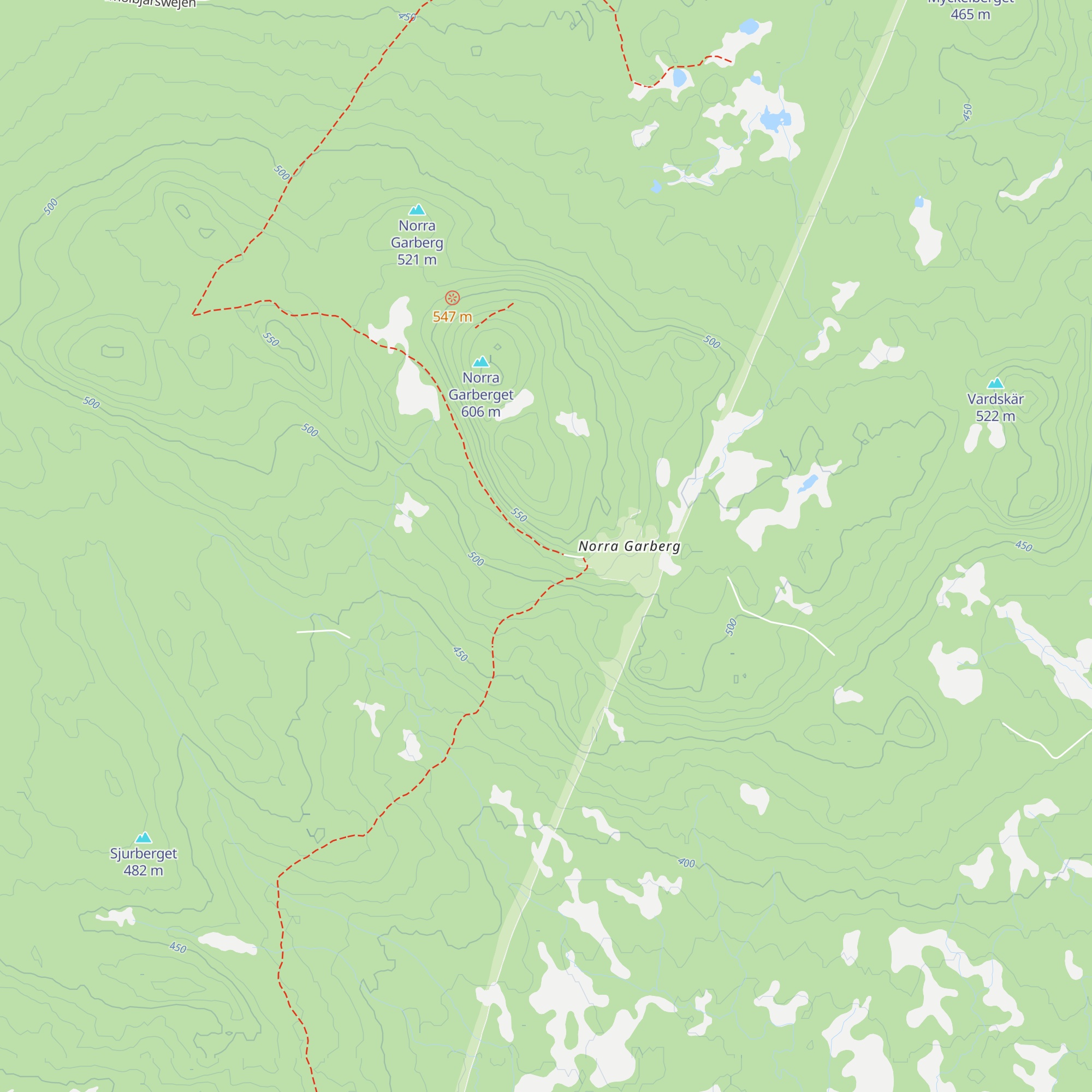 Norra Garberg Raststugan map