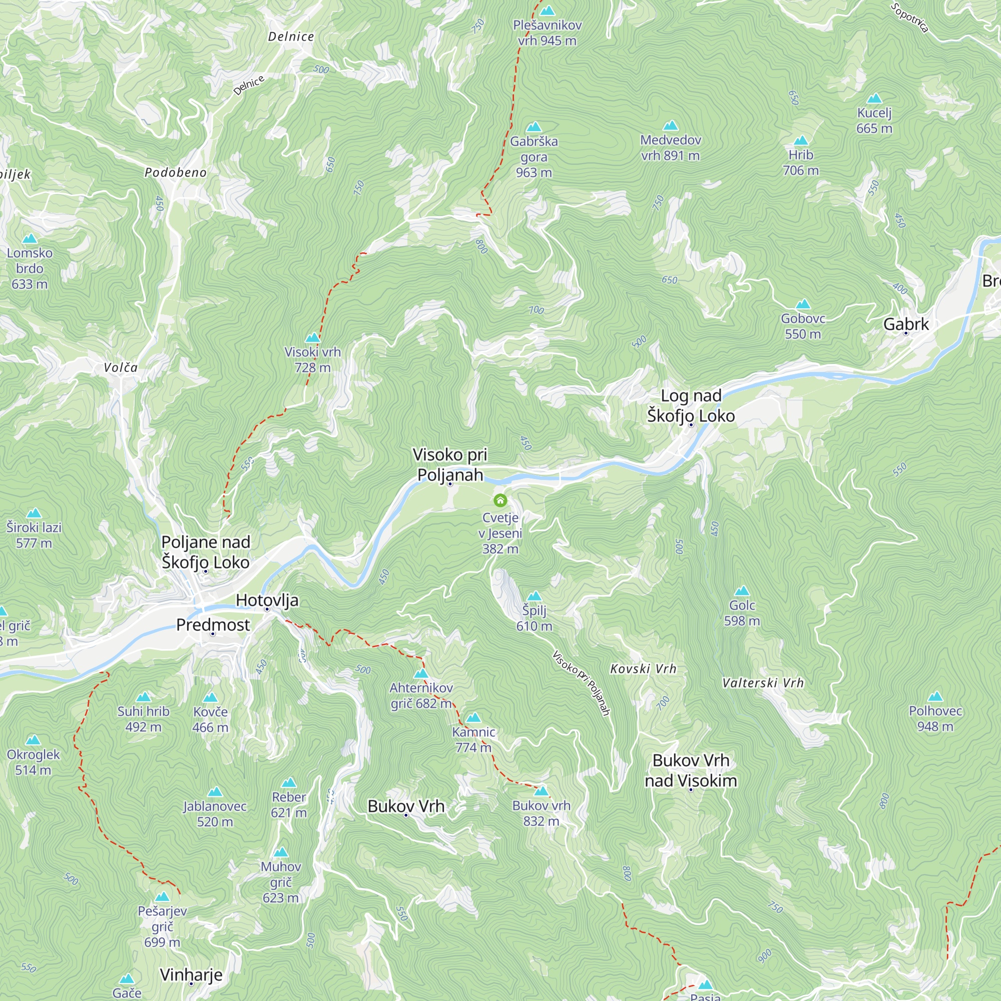 Cvetje v Jeseni map
