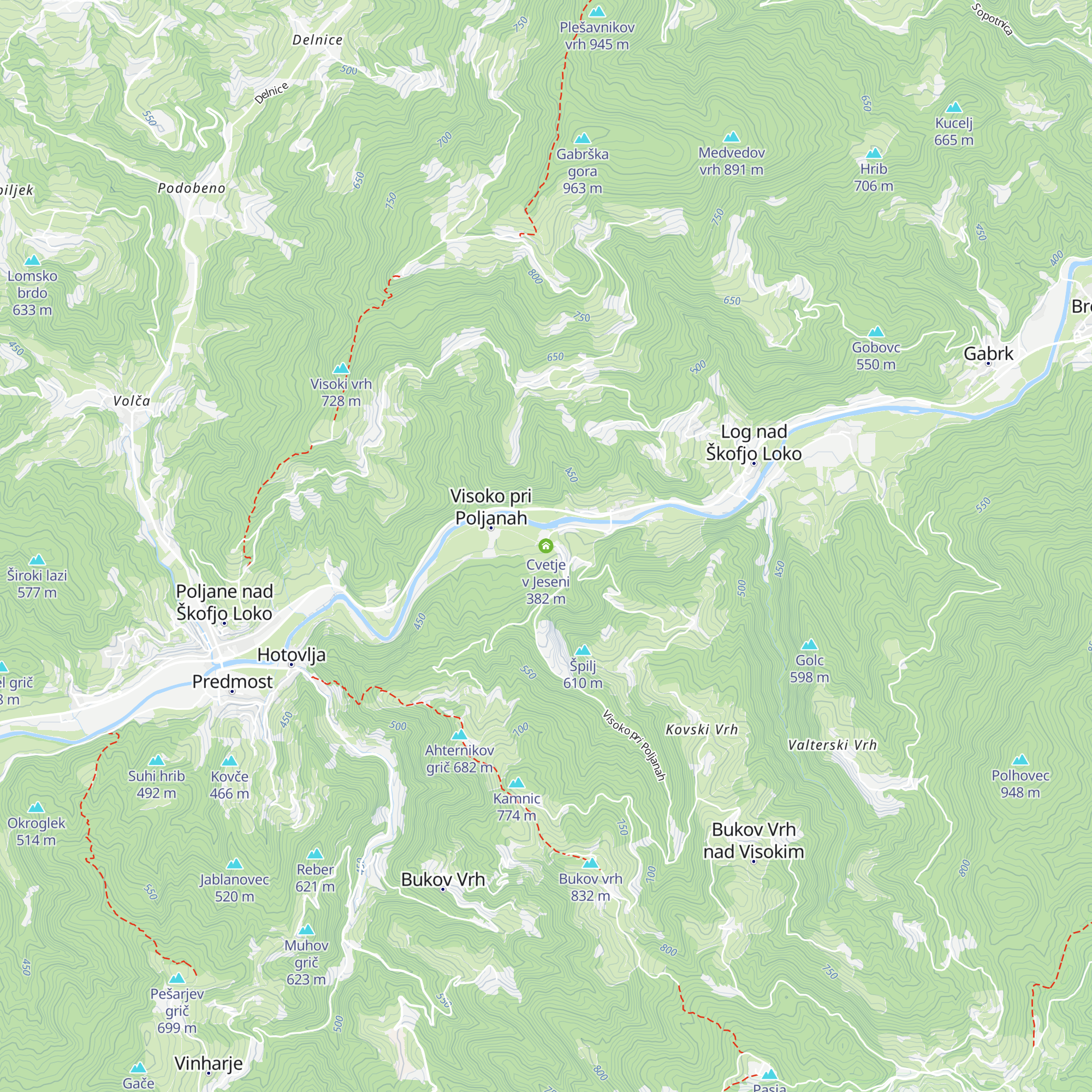 Cvetje v Jeseni map