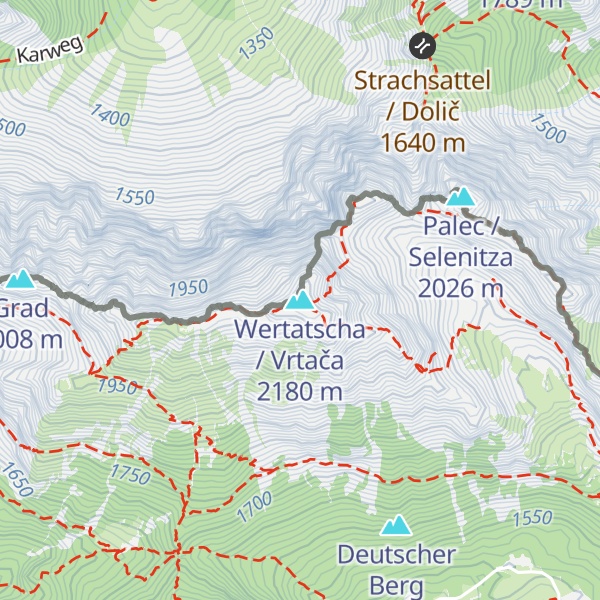 Map of Wertatscha / Vrtača