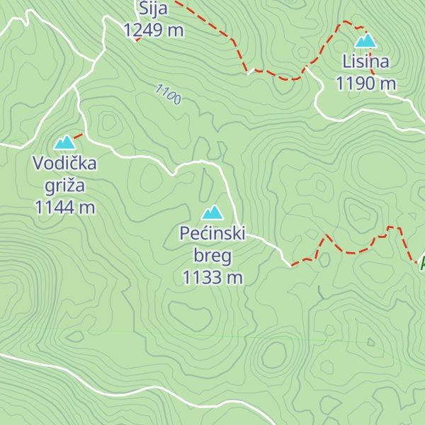Map of Pećinski breg
