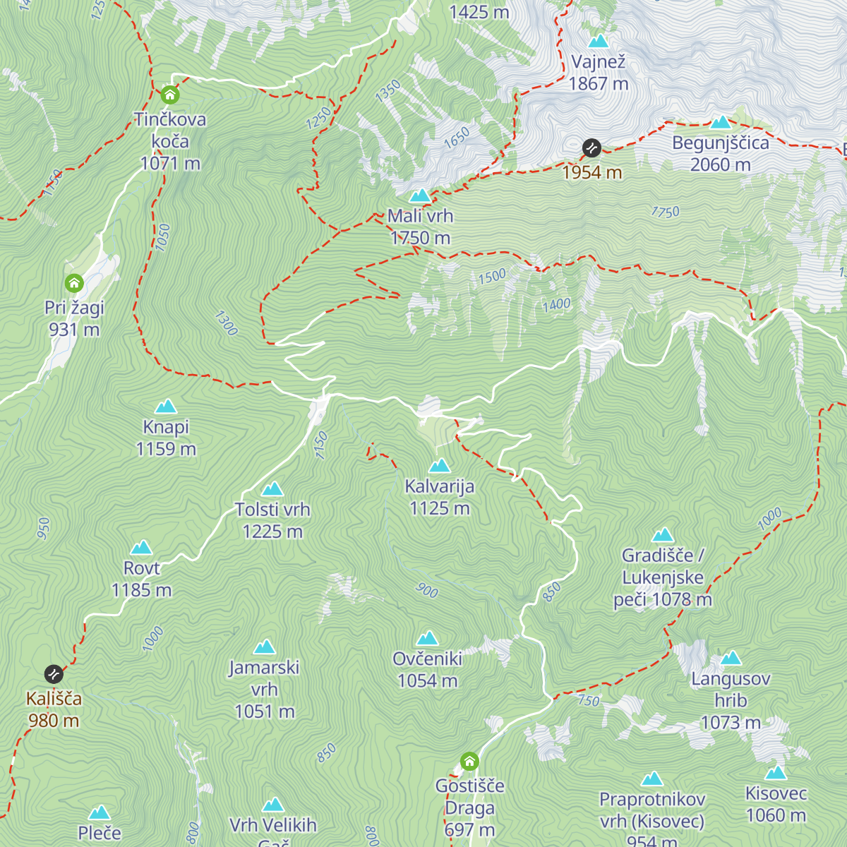 Pastirska koča na planini Planinica map