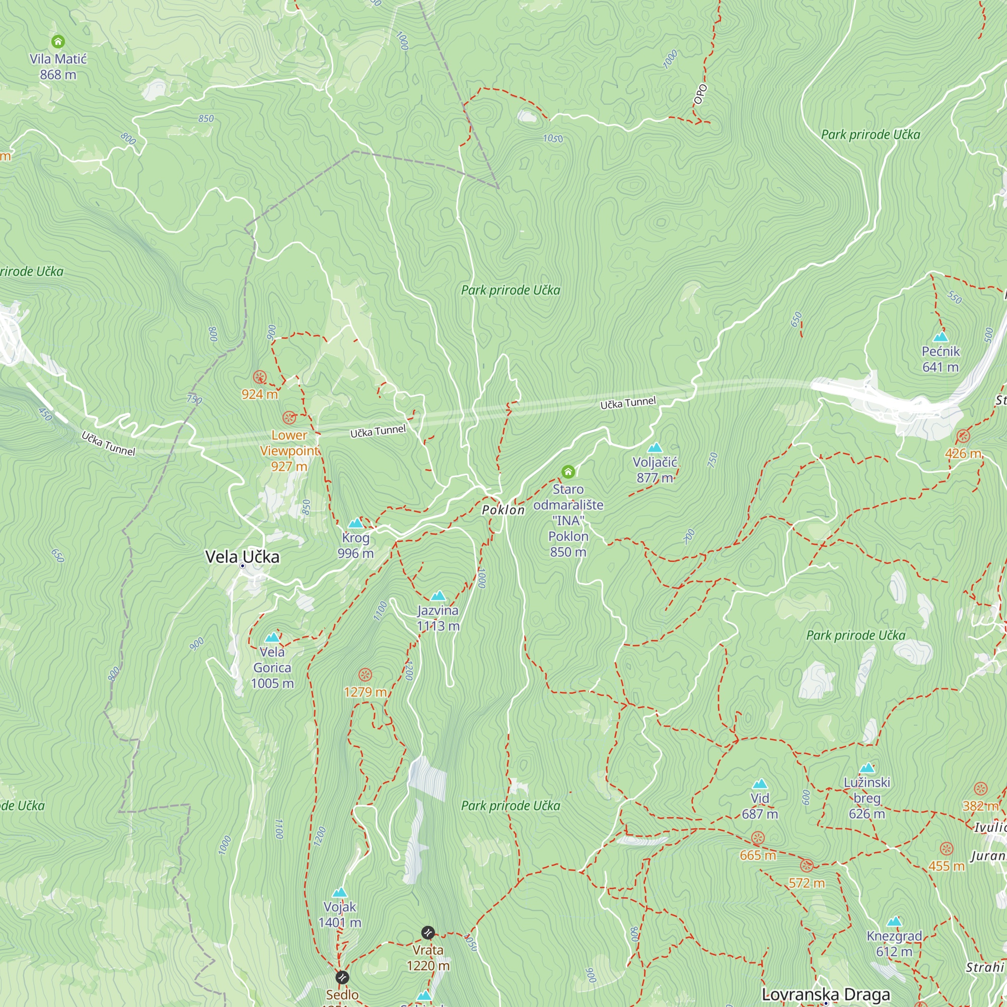 Planinarski dom Poklon map