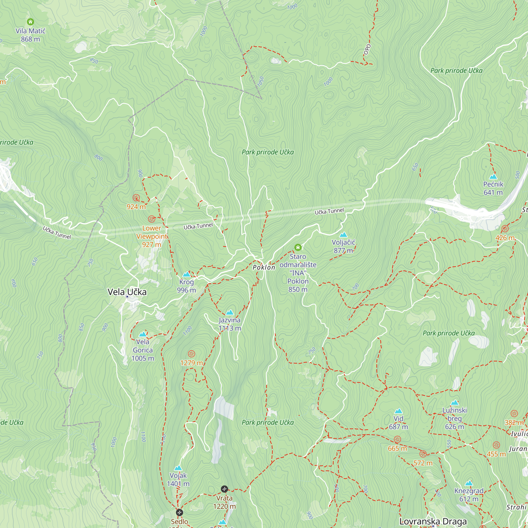 Planinarski dom Poklon map