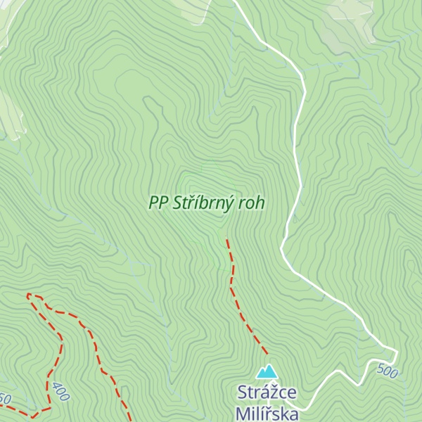 Map of Stříbrný roh